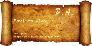 Pavlics Alex névjegykártya